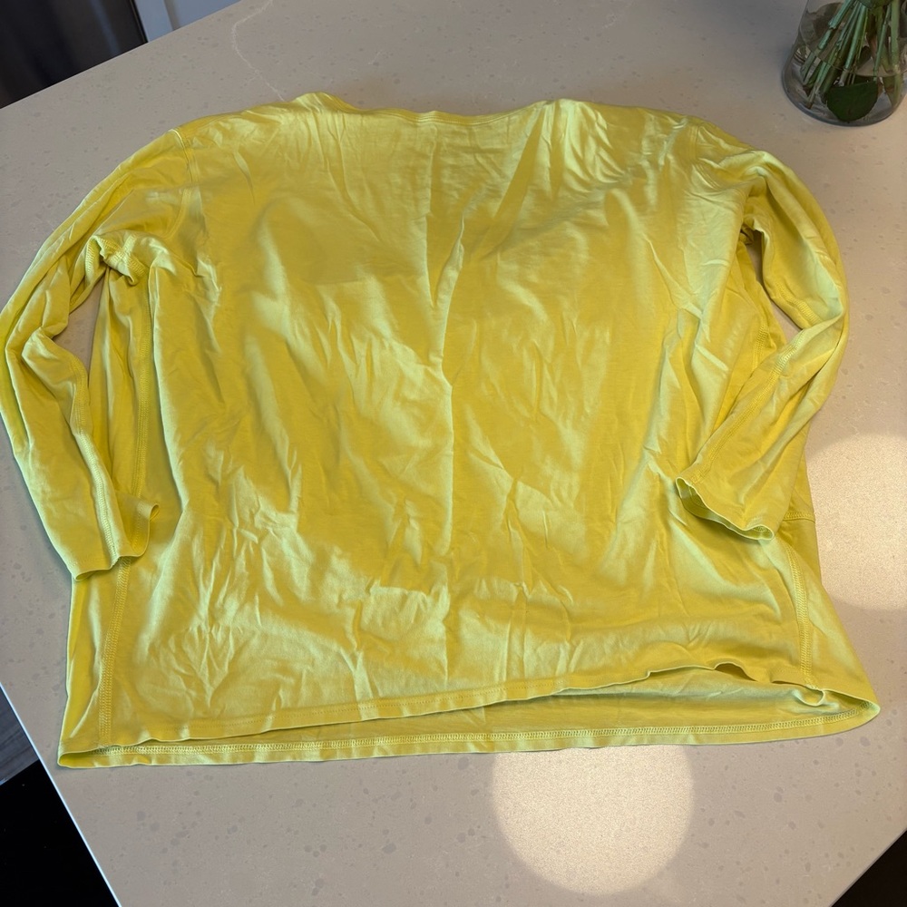 Lululemon Back in Action Bright Yellow Long Sleeve Shirt Size 6
